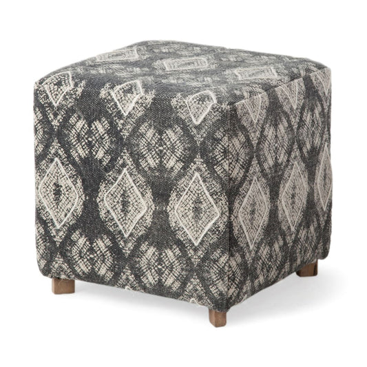 Pallu Ottoman Dhurrie Cotton | Brown Wood - ottoman-and-poufs