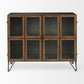 Pandora Accent Cabinet Brass Metal | Red Wood - acc-chest-cabinets