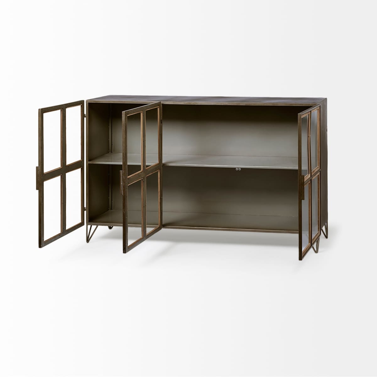 Pandora Horizontal Cabinet Brown Wood | Gray Metal | 66L - cabinets