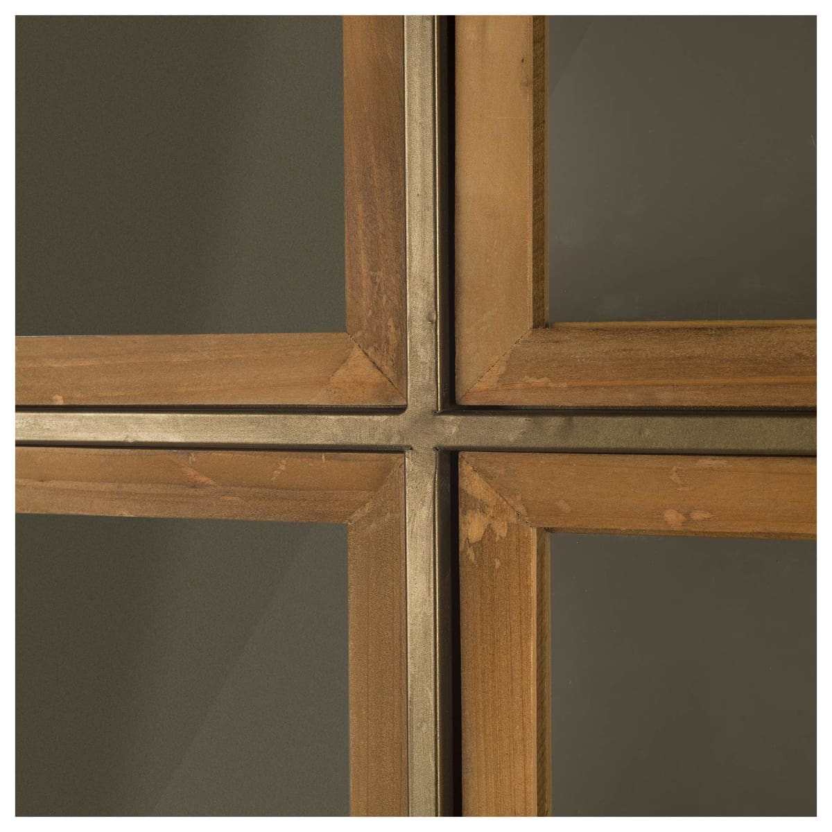 Pandora Tall Cabinet Brown Wood | Gray Metal | 74H - cabinets