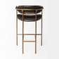 Parker Bar Counter Stool Brown Faux Leather | Gold Metal | Counter - bar-stools