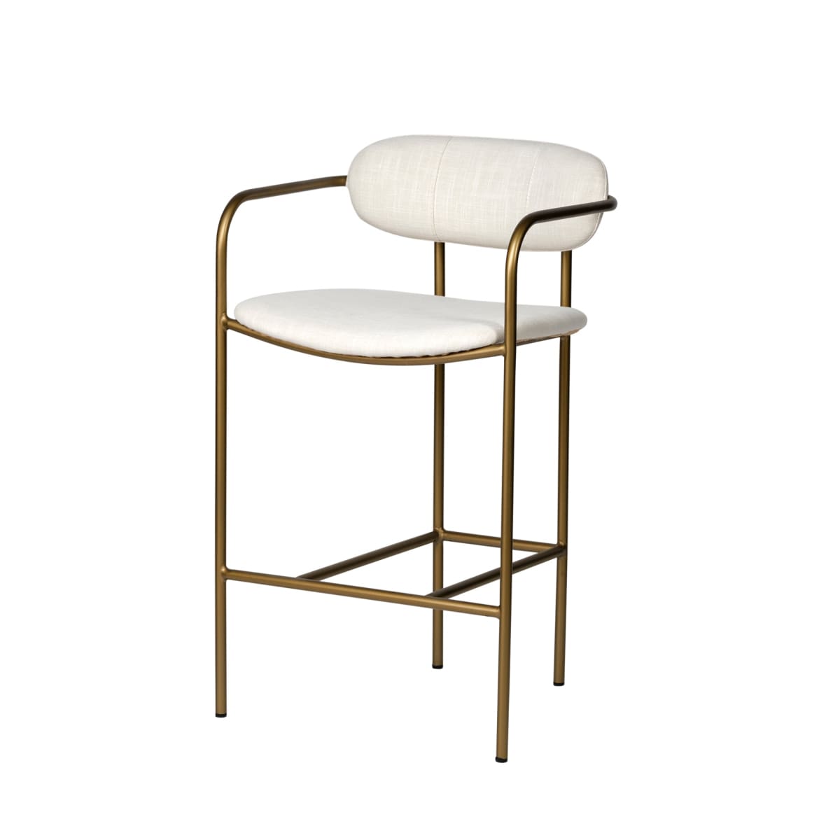 Parker Bar Counter Stool Cream Fabric | Gold Metal | Counter - bar-stools