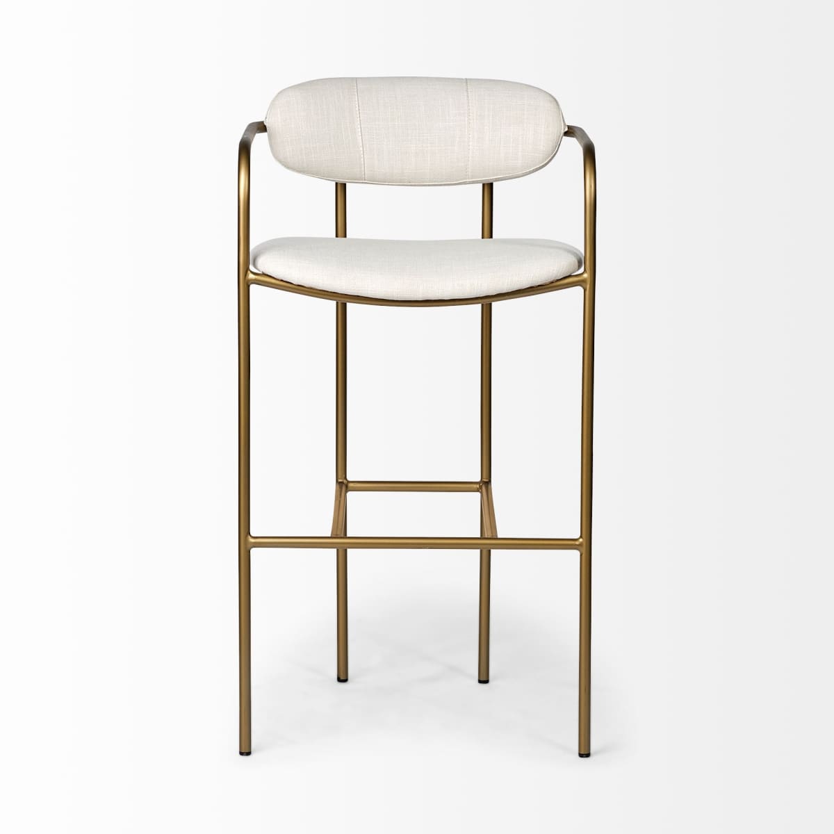 Parker Bar Counter Stool Cream Fabric | Gold Metal | Bar - bar-stools