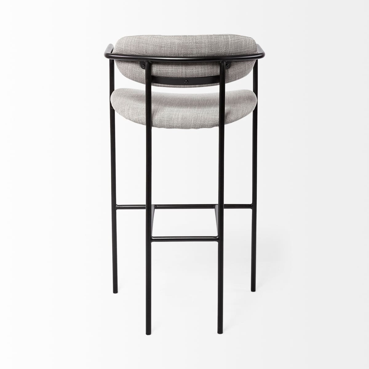 Parker Bar Counter Stool Gray Fabric | Black Metal | Bar - bar-stools