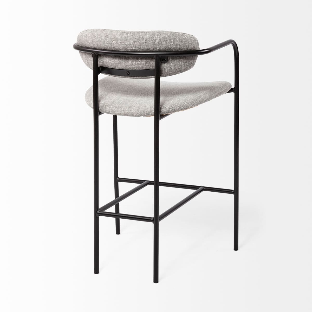 Parker Bar Counter Stool Gray Fabric | Black Metal | Counter - bar-stools