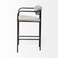 Parker Bar Counter Stool Gray Fabric | Black Metal | Counter - bar-stools