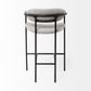 Parker Bar Counter Stool Gray Fabric | Black Metal | Counter - bar-stools