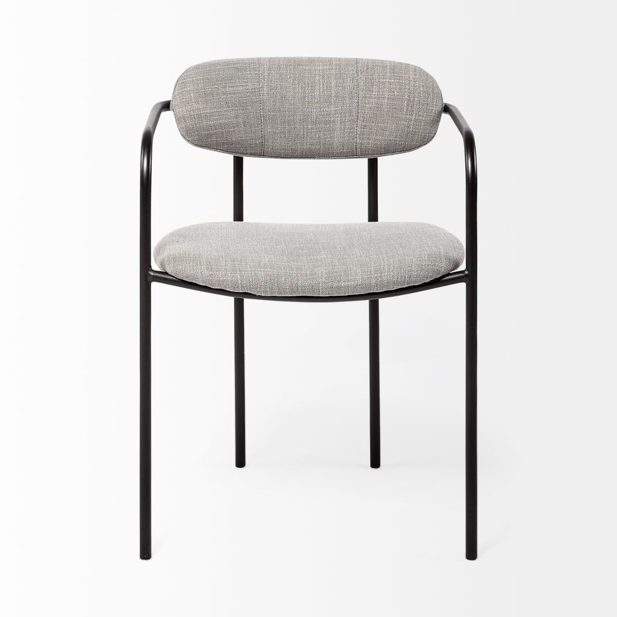 Parker Dining Chair Gray Fabric | Black Metal - dining-chairs