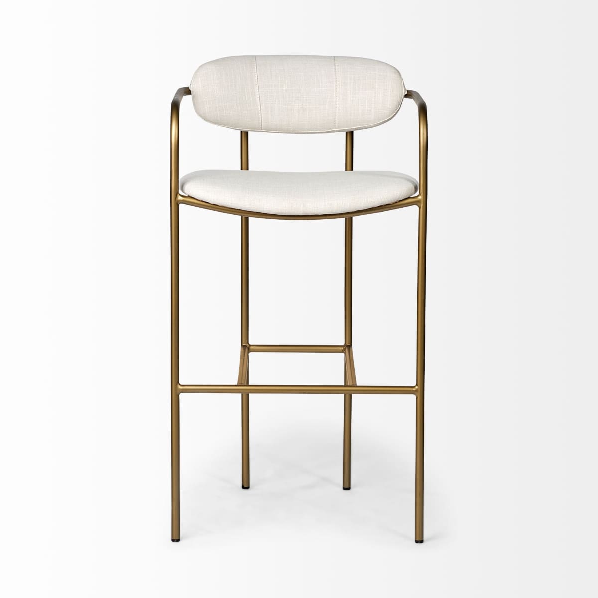 Parker Upholstered Seat Bar Counter Stool Cream Fabric | Gold Metal | Bar - bar-stools