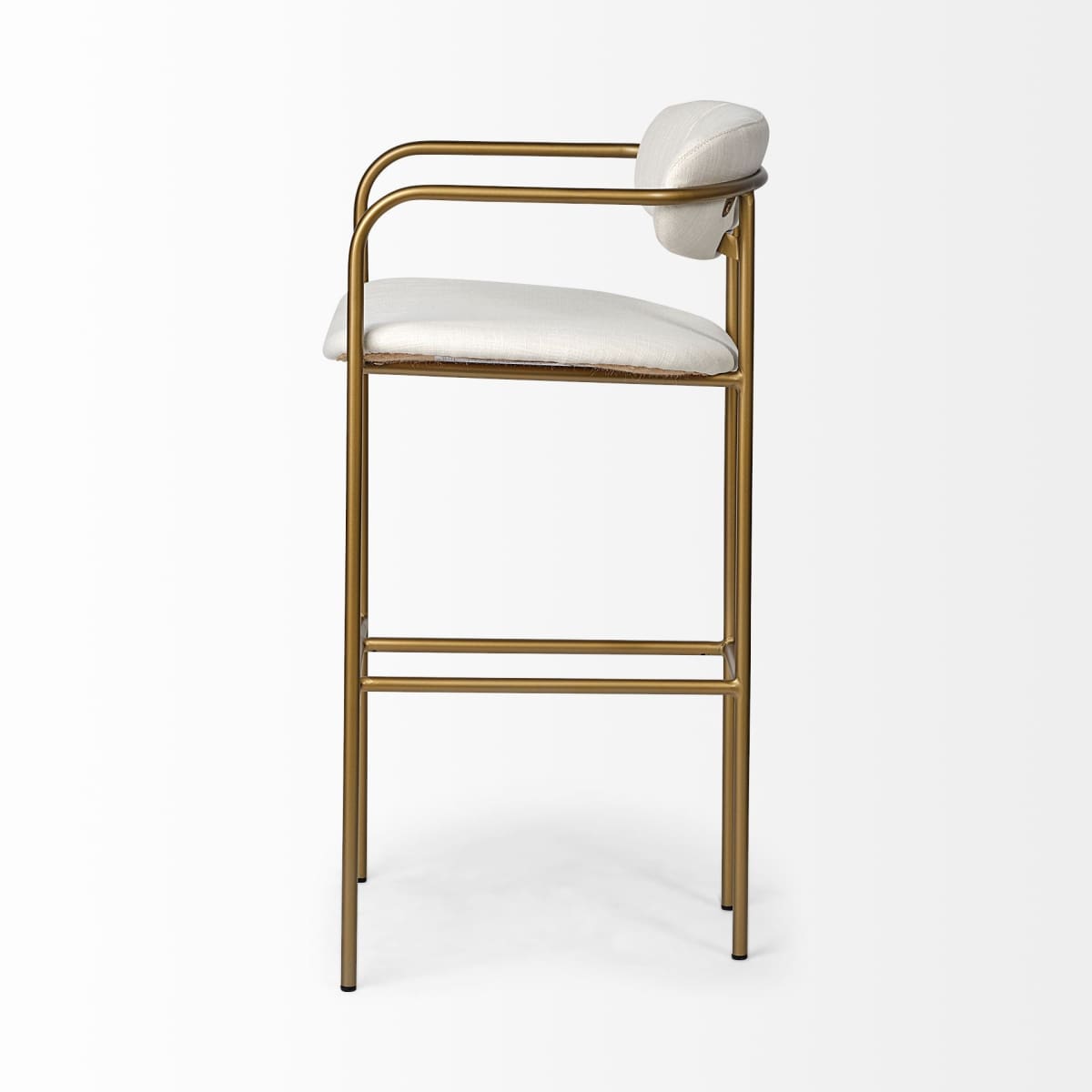 Parker Upholstered Seat Bar Counter Stool Cream Fabric | Gold Metal | Bar - bar-stools