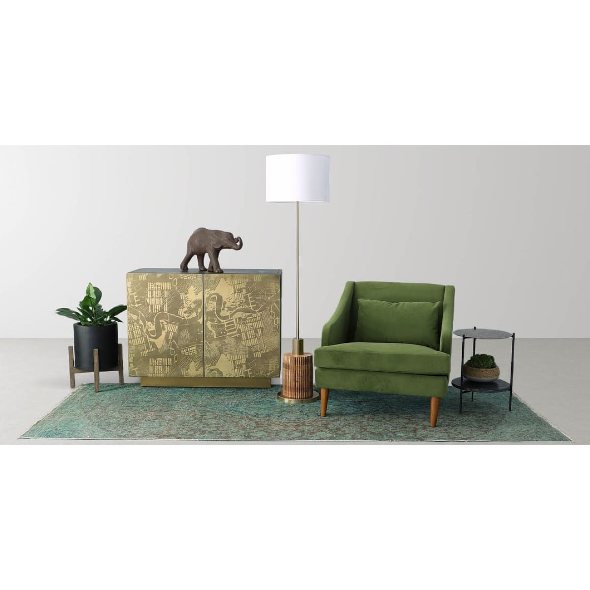 Patio Round Standing Pot Small - Black Stone - lh-import-vases