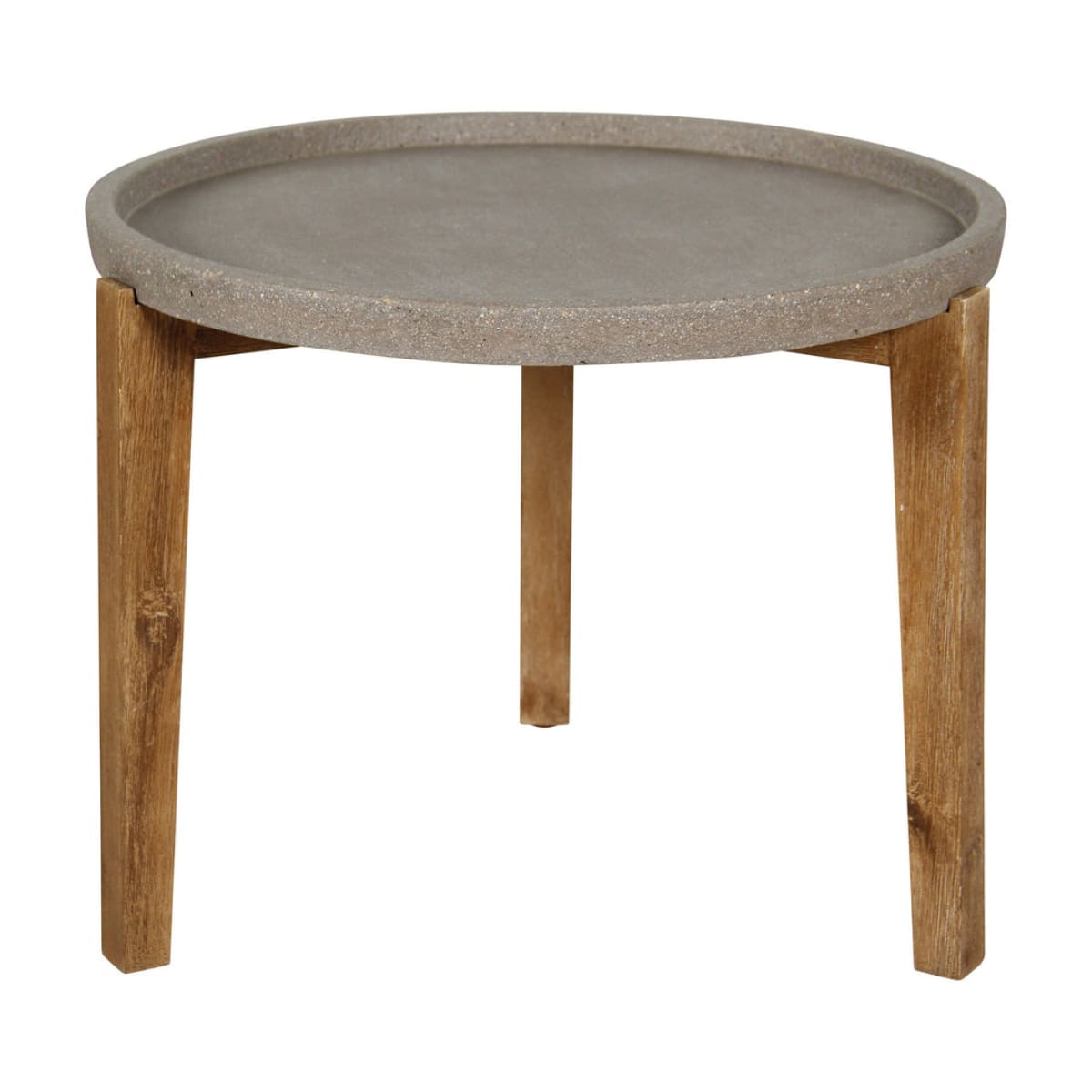 Patio Small Round Garden Table - Grey Stone - lh-import-side-tables
