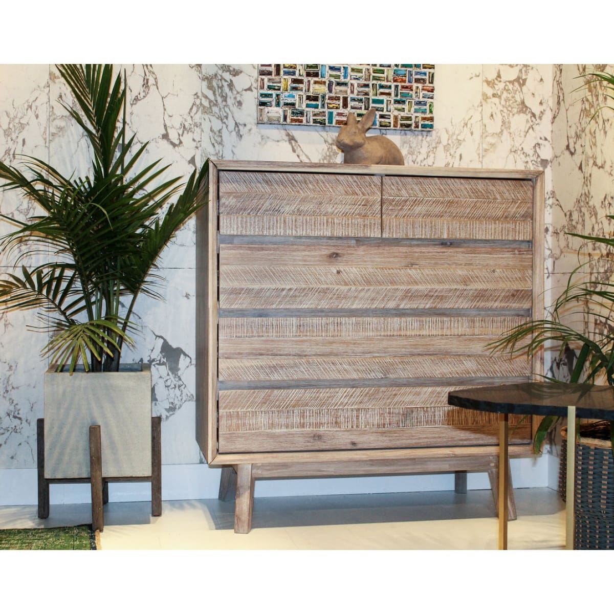 Patio Square Standing Pot - Natural Stone - lh-import-vases