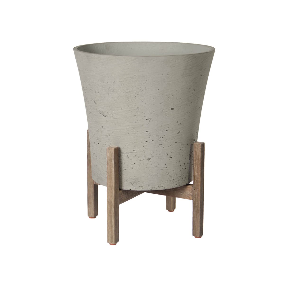 Patio Tapered Large Standing Pot - Cement Grey - lh-import-vases