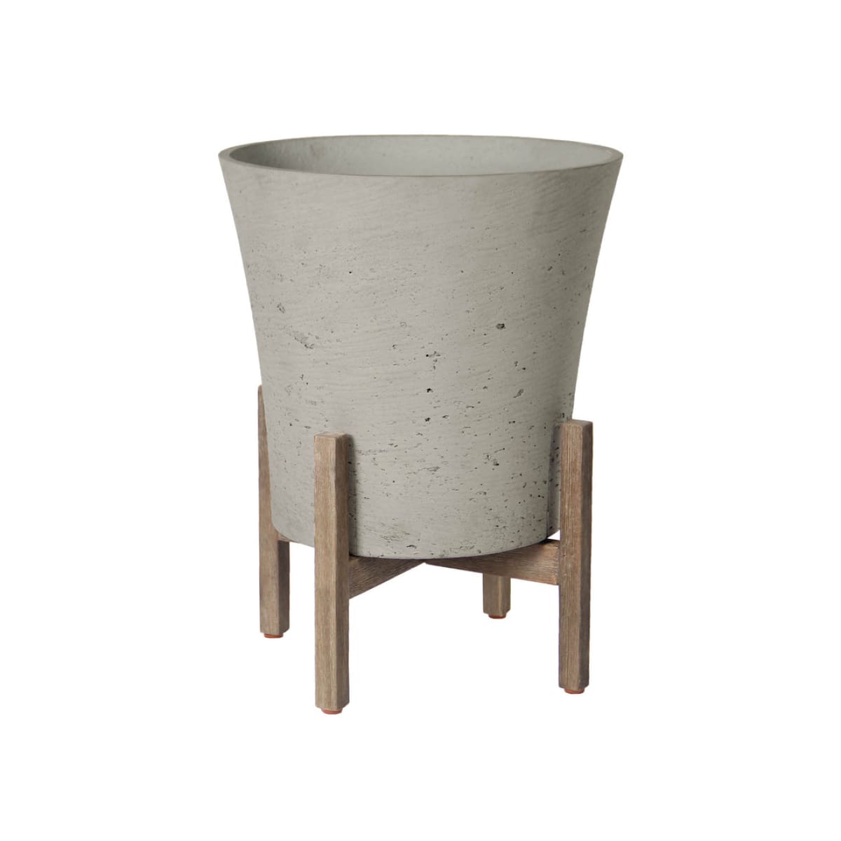 Patio Tapered Medium Standing Pot - Cement Grey - lh-import-vases