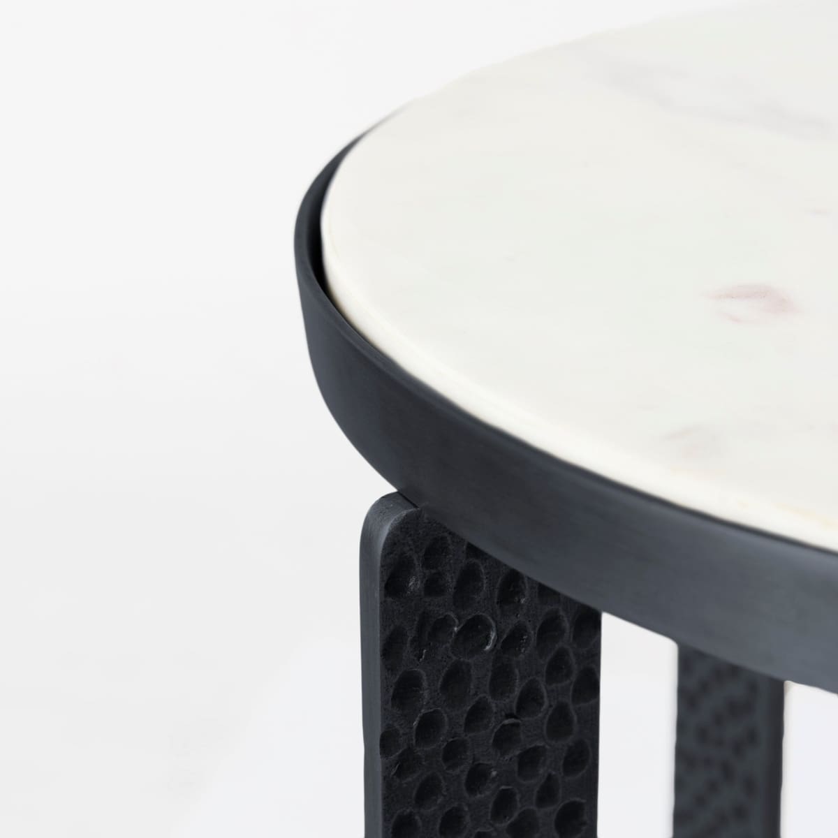 Patrick Accent Table White Marble | Black Metal - accent-tables