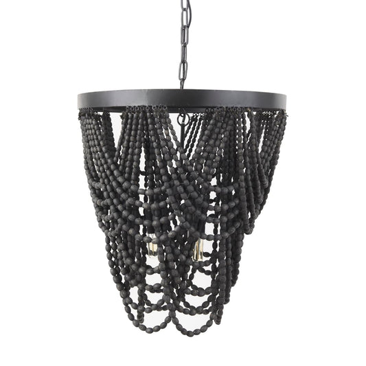 Pendra Chandelier Black Metal | Black Wood - chandeliers