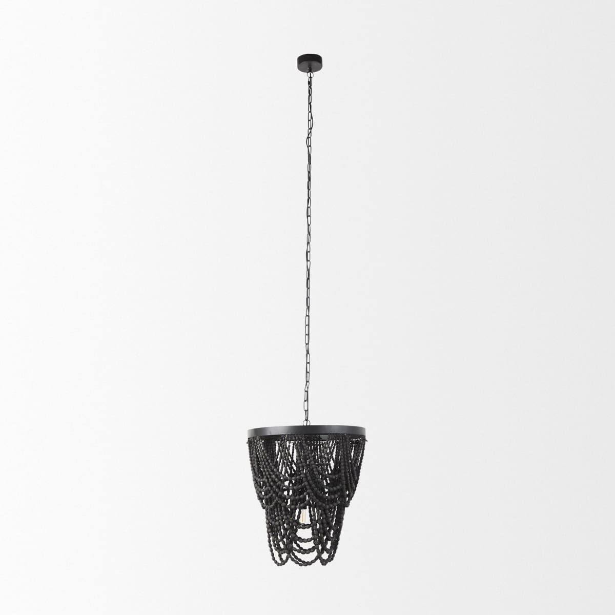 Pendra Chandelier Black Metal | Black Wood - chandeliers