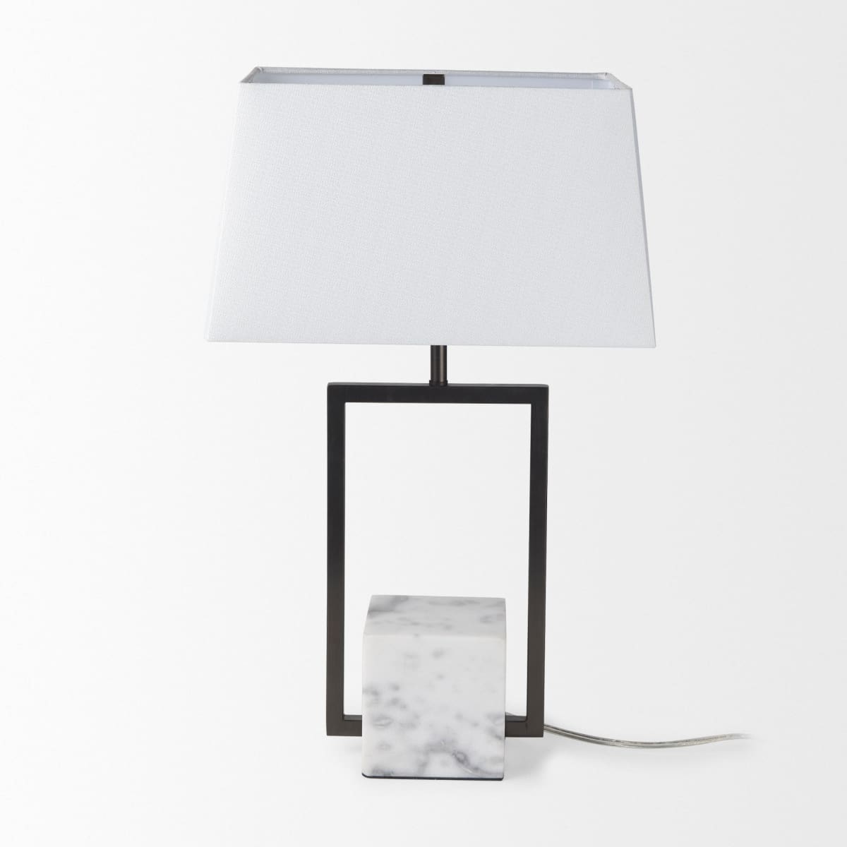 Peyton Lamp Black Metal | White Shade - table-lamps