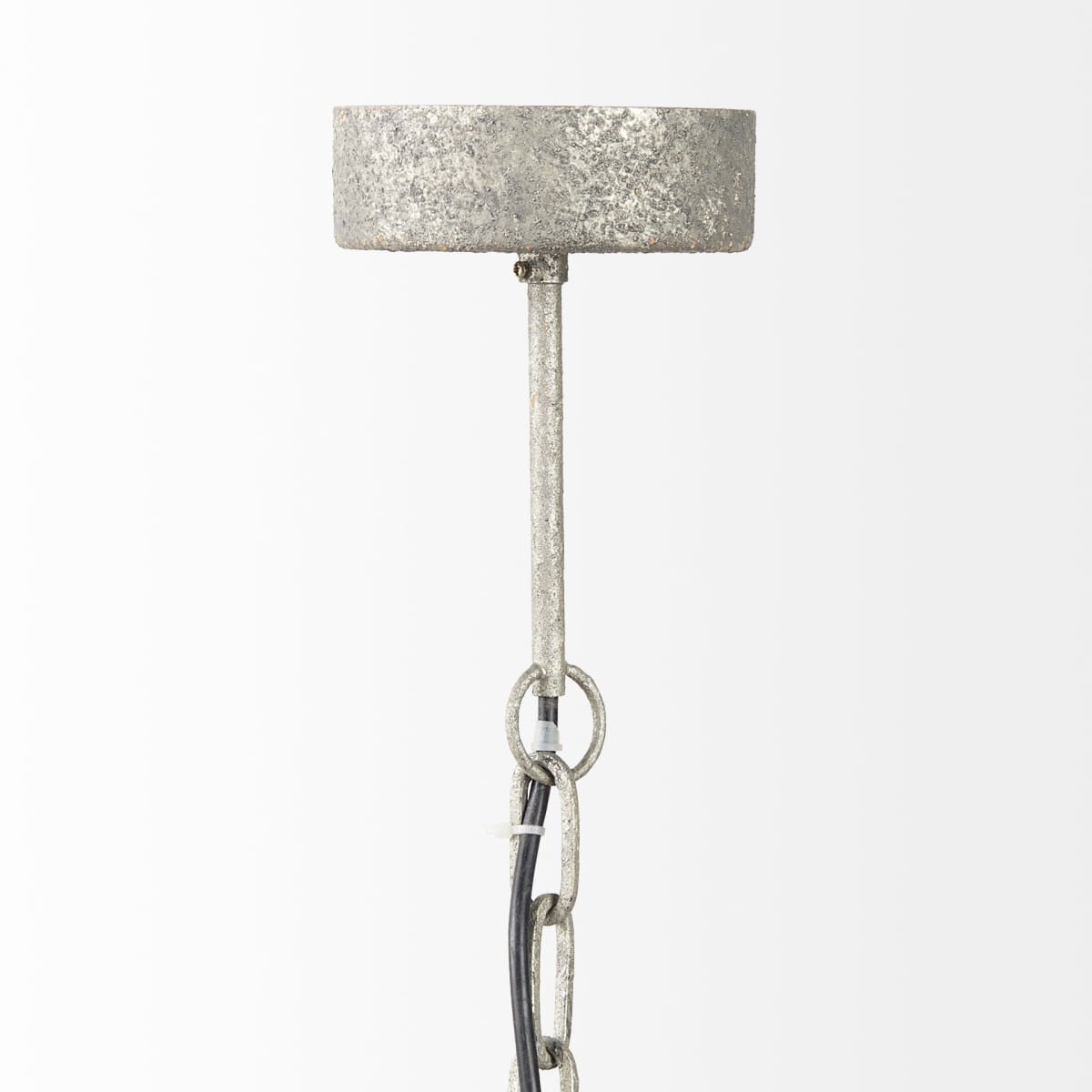 Phillum Chandelier White Wood | Silver Metal - chandeliers
