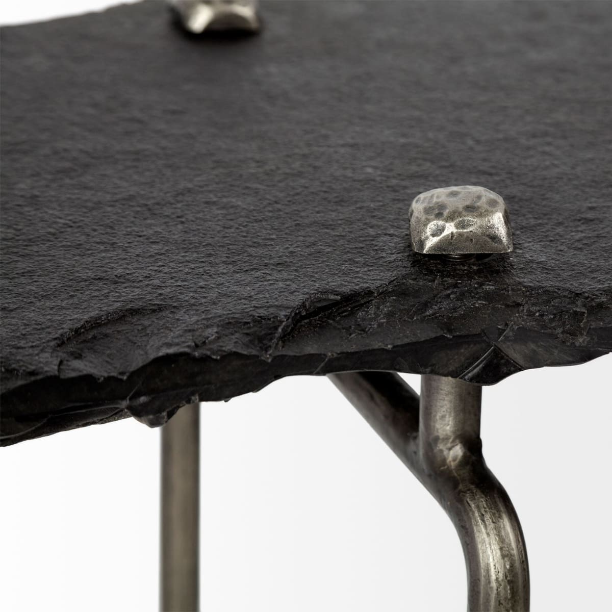 Pinera Console Table Black Slate | Silver Iron - console-tables