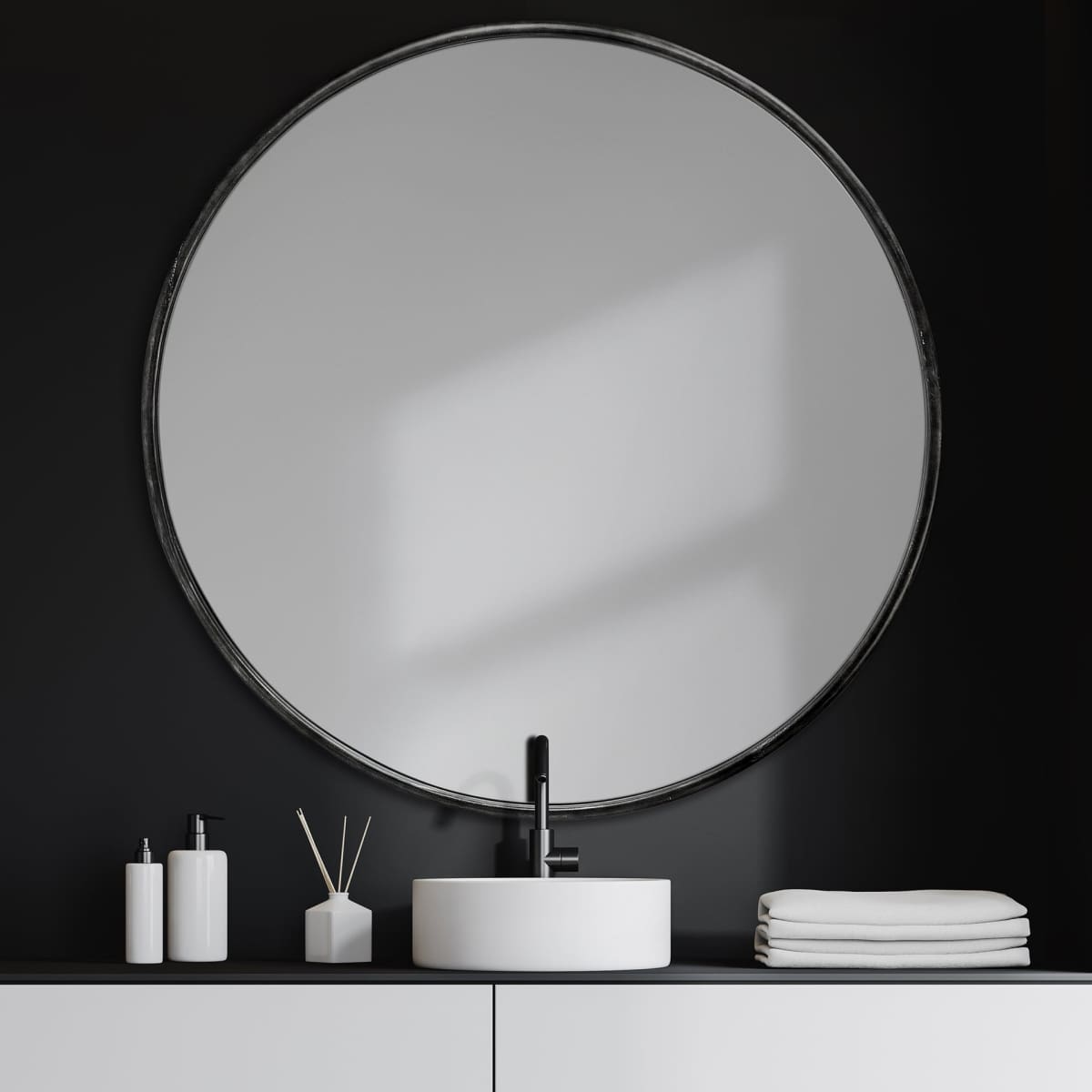 Piper Wall Mirror Black Metal | 47’’ - wall-mirrors-grouped