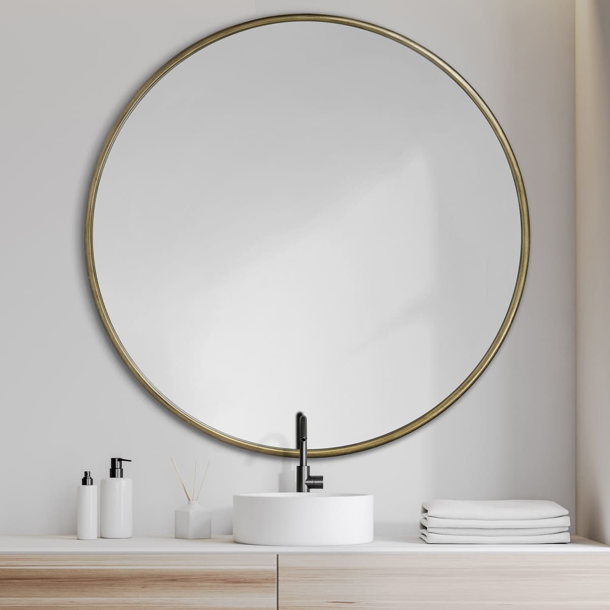 Piper Wall Mirror Gold Metal | 47’’ - wall-mirrors-grouped