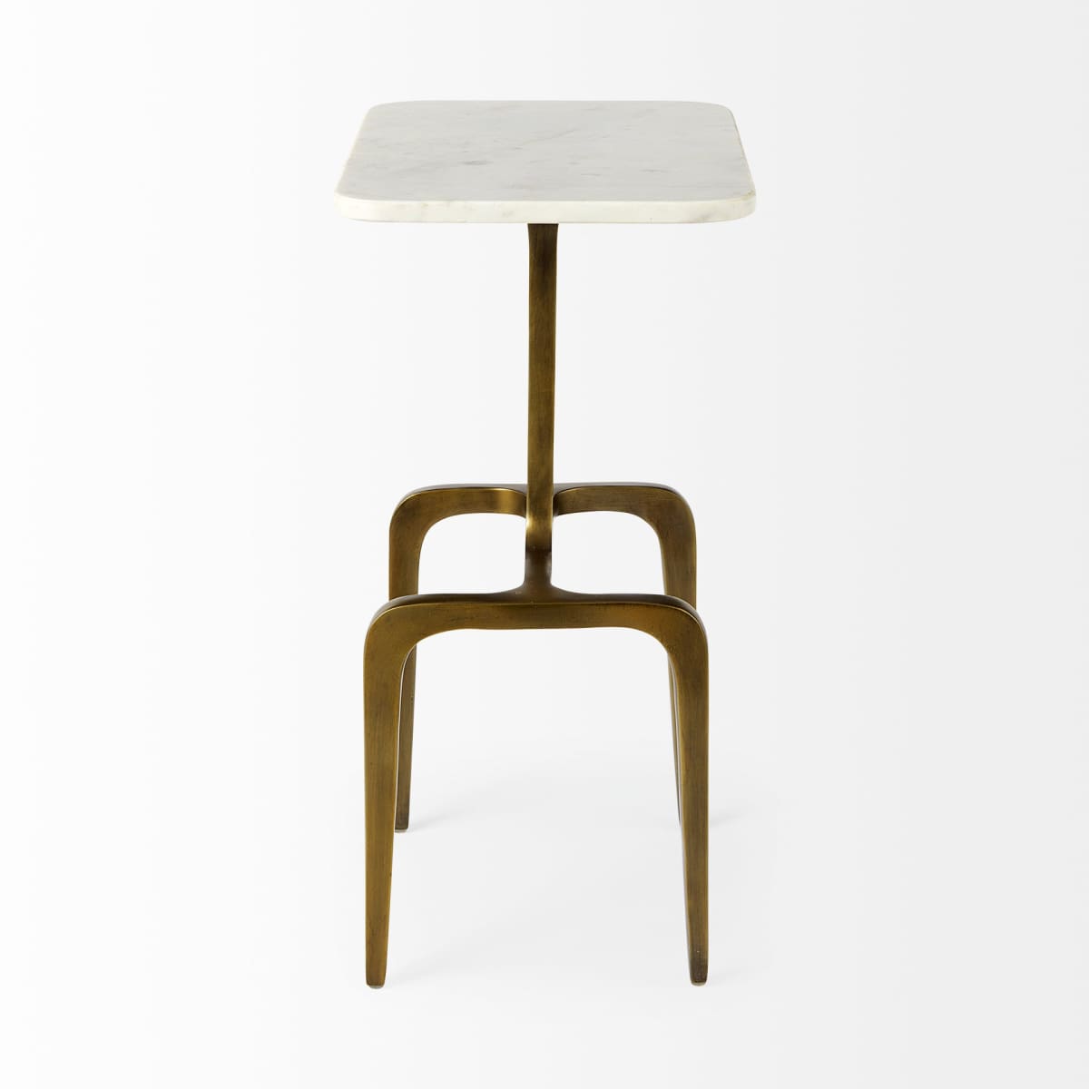 Preston Accent Table White Marble | Gold Metal - accent-tables