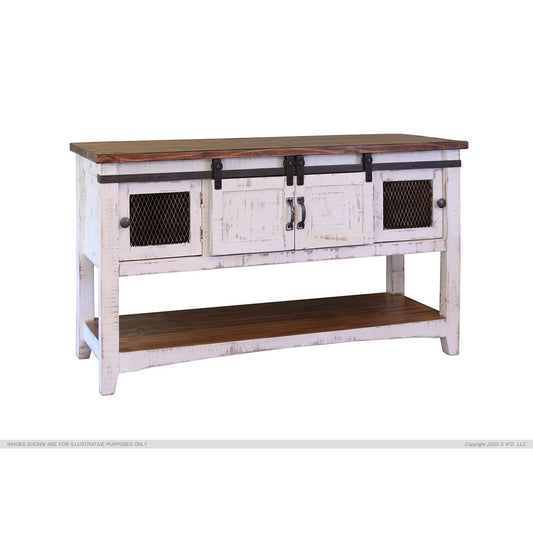 Pueblo White Console Table - 55 x 16-1/2 x 30-1/4 - CONSOLE TABLE