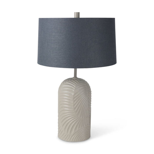 Quinn Table Lamp Beige | Navy Shade - table-lamps