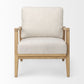 Raeleigh Accent Chair Cream Fabric | Light Brown Wood - accent-chairs