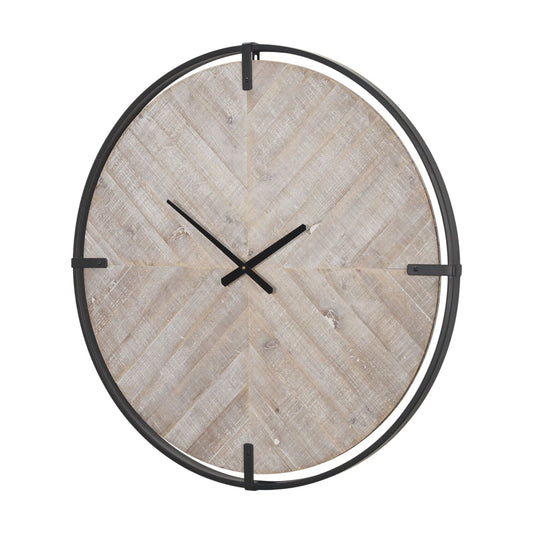 Rani Clock Black Metal | Wood - wall-clocks