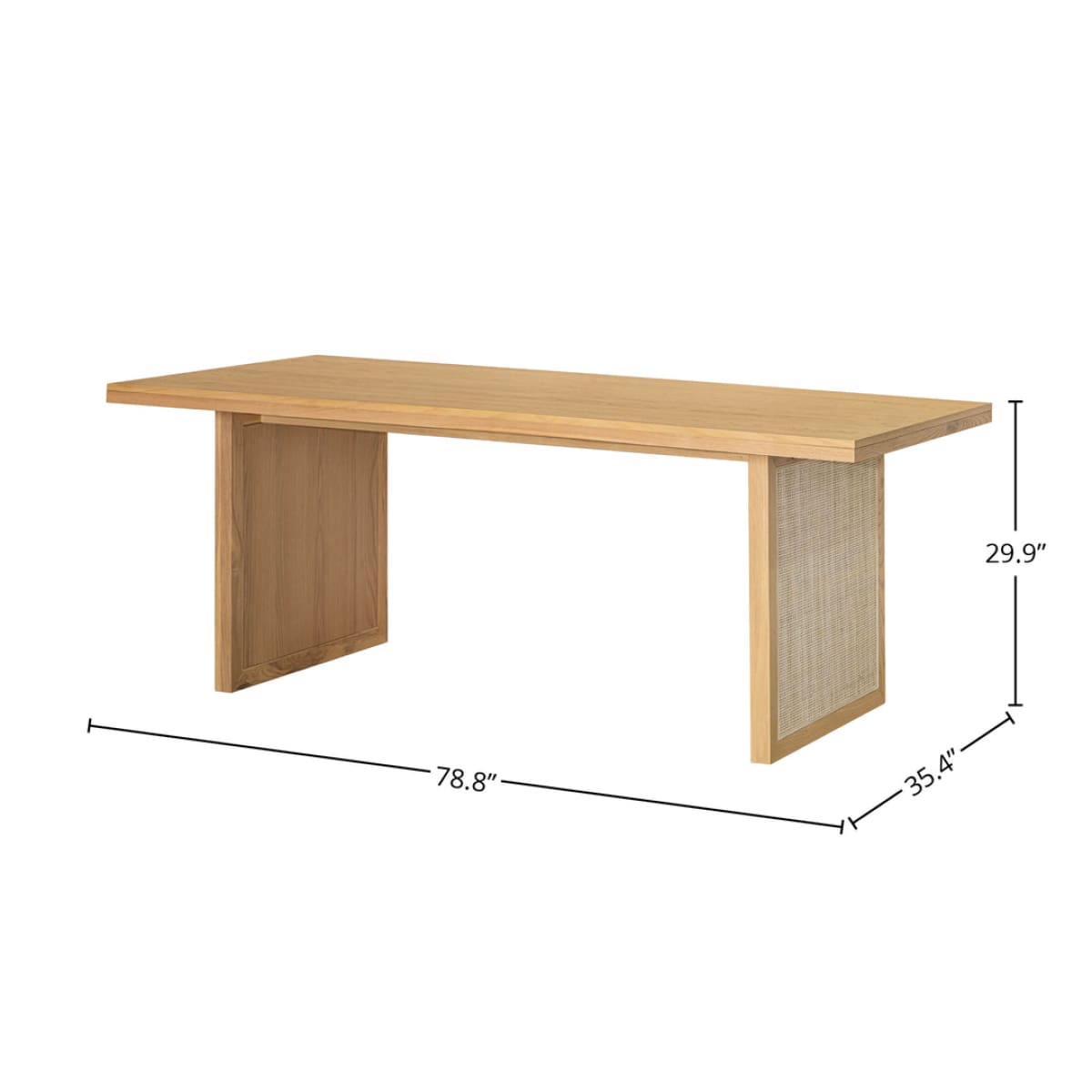 Rattan Dining Table - Natural - lh-import-dining-tables