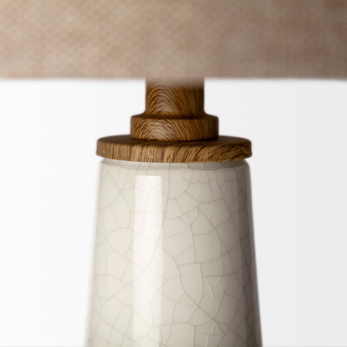 Rebecca Table Lamp White Ceramic | Beige Shade - table-lamps