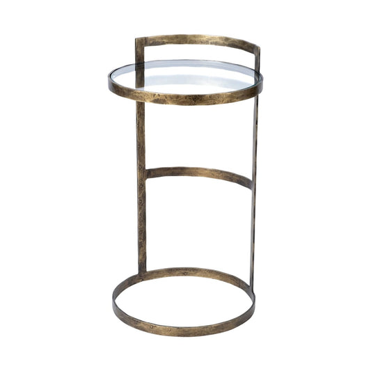 Reimer Accent Table Glass | Gold Metal - accent-tables