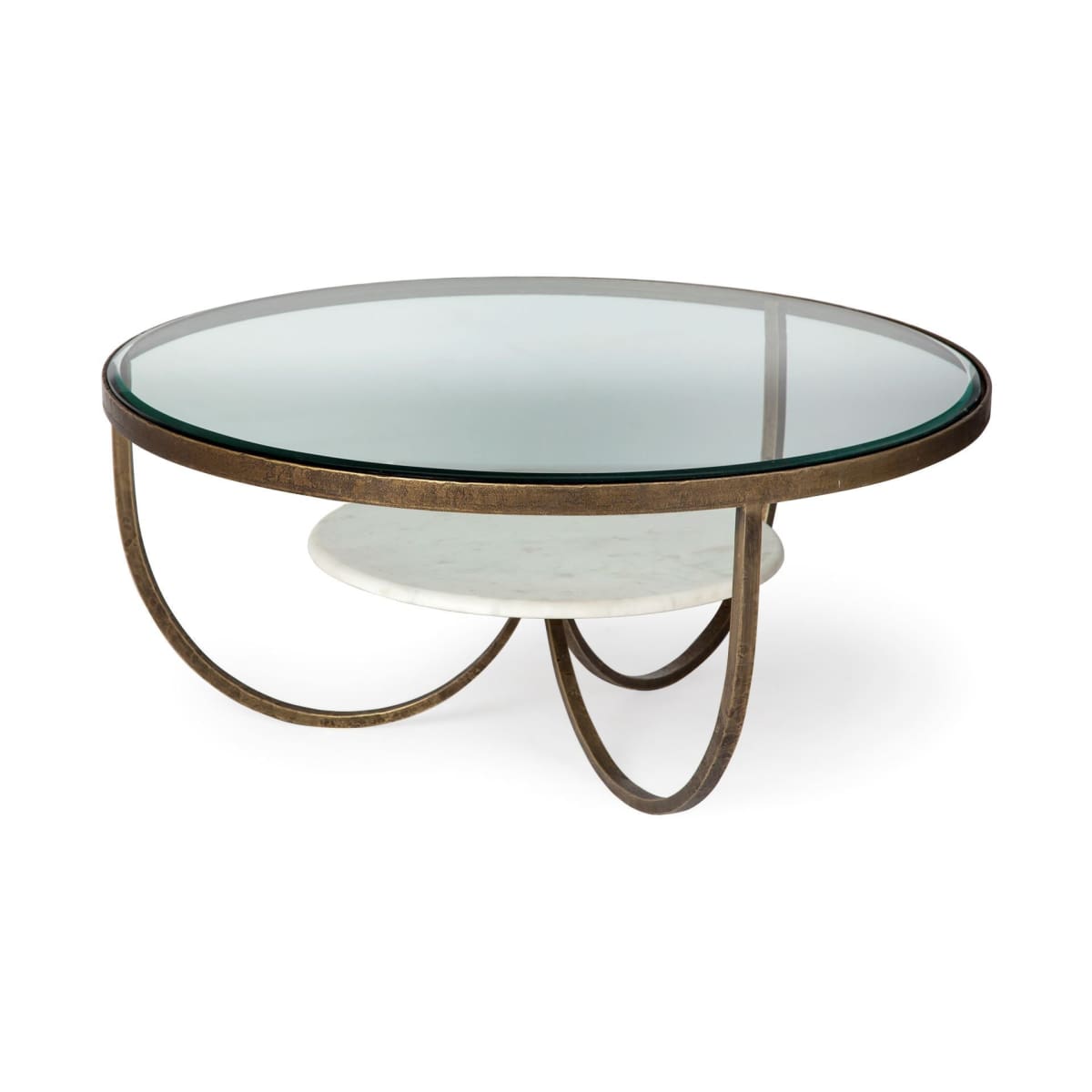 Reinhardt Coffee Table Glass & Marble | Gold Metal - coffee-tables