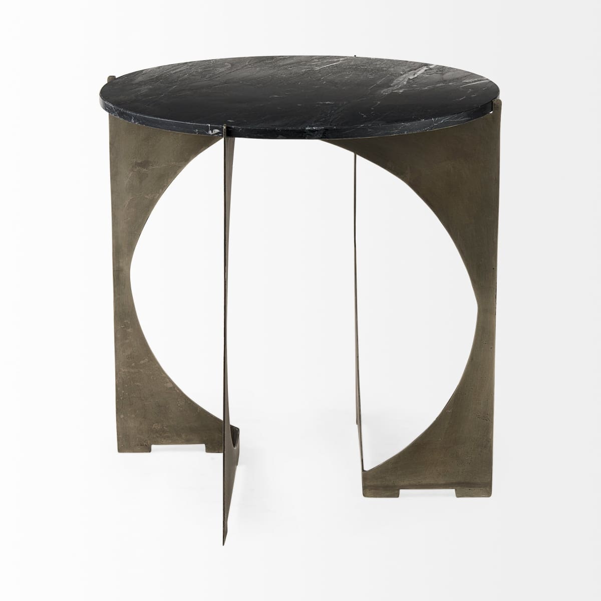 Reinhold End Side Table Black Marble | Iron - end-and-side-tables