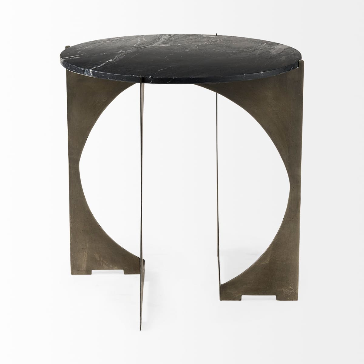 Reinhold End Side Table Black Marble | Iron - end-and-side-tables