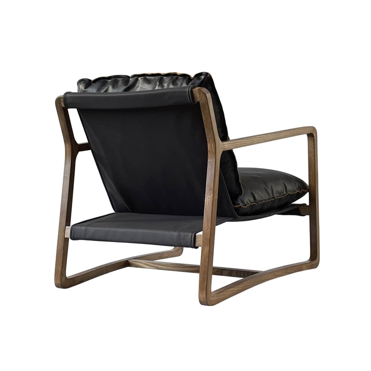 Relax Club Chair - Black Leather With Black Pu Frame - lh-import-accent-club-chairs