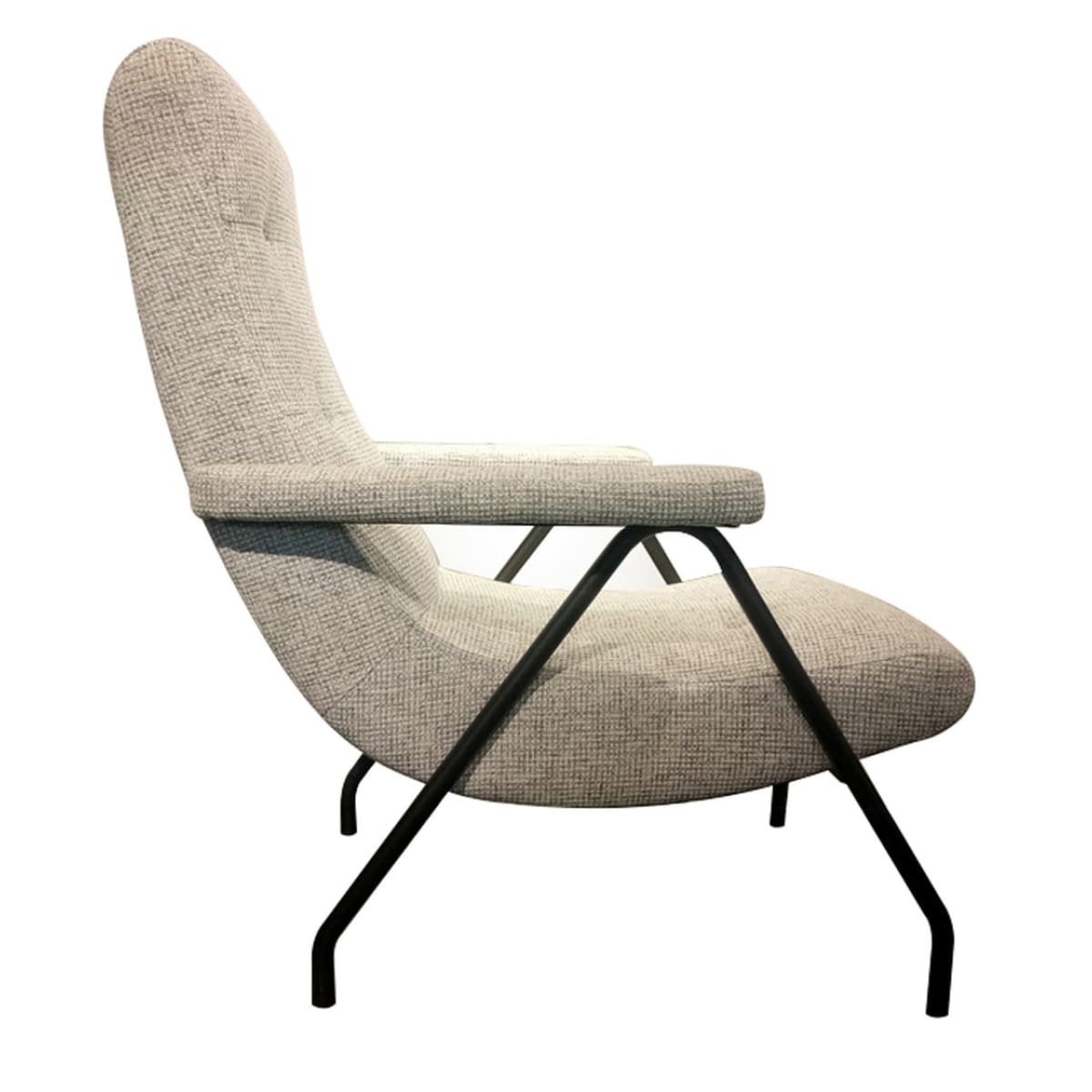 Retro Lounge Chair - Light Grey Tweed - lh-import-accent-club-chairs