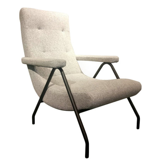 Retro Lounge Chair - Light Grey Tweed - lh-import-accent-club-chairs