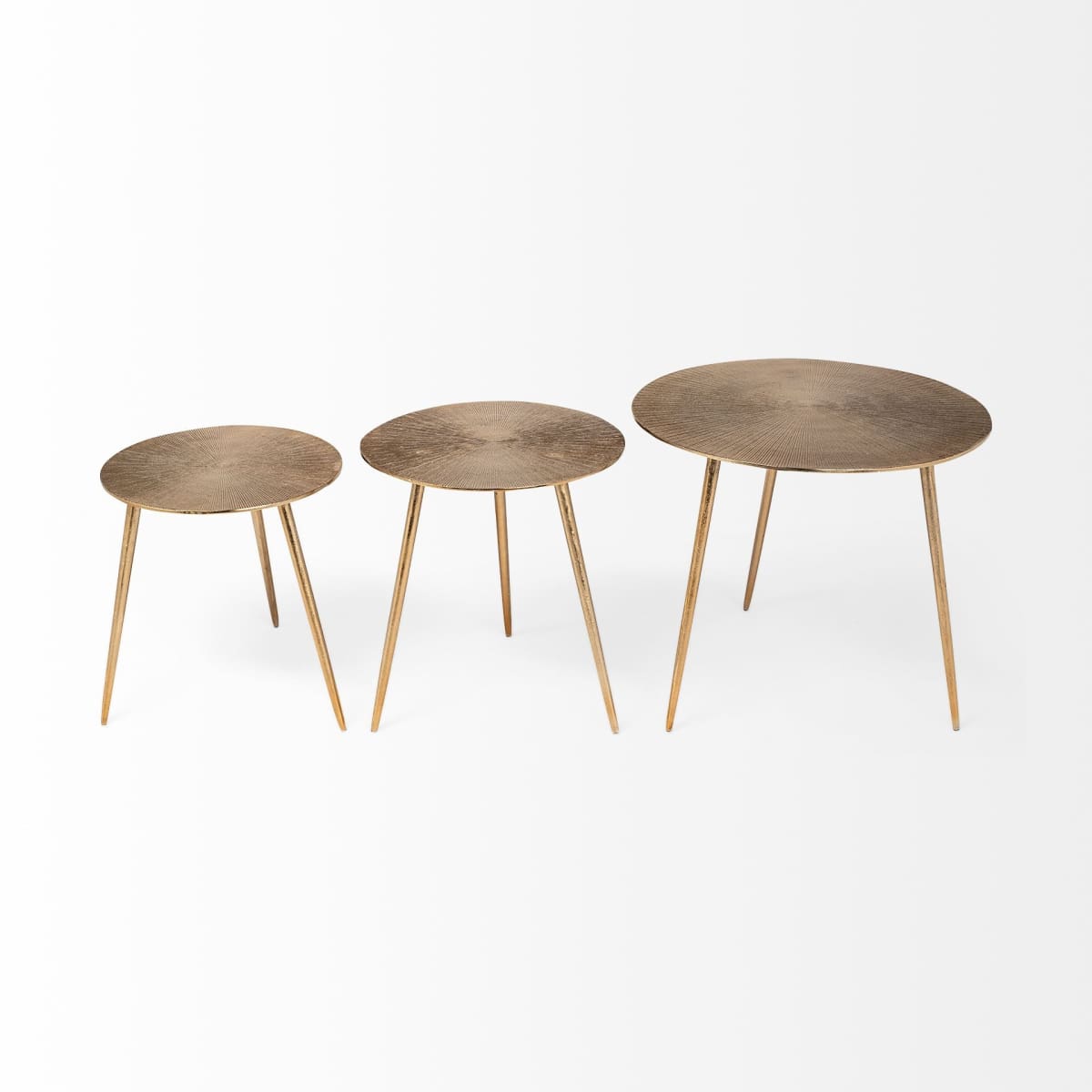 Reva Accent Table Gold Aluminum | 16W - accent-tables