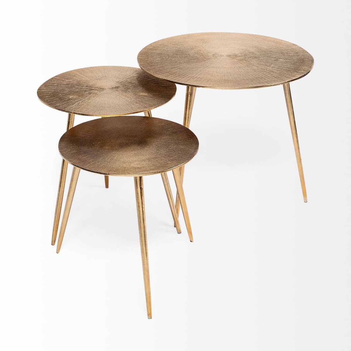 Reva Accent Table Gold Aluminum | 16W - accent-tables