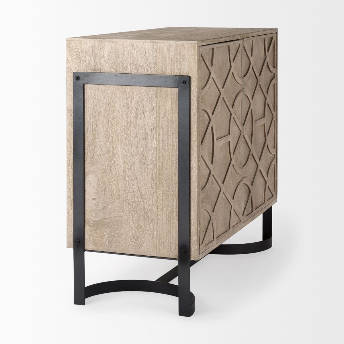 Rivien Accent Cabinet Brown Wood | Black Metal - acc-chest-cabinets