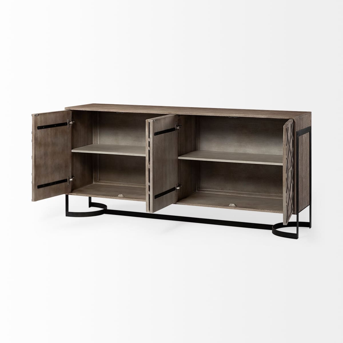 Rivien Sideboard Brown/White Wood | Metal - sideboards-and-buffets