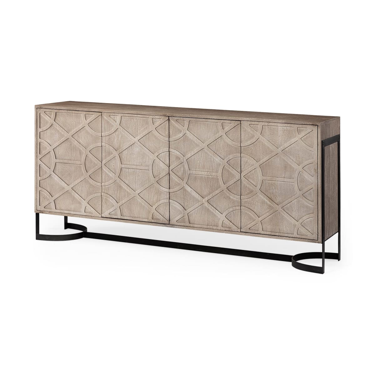 Rivien Sideboard Brown/White Wood | Metal - sideboards-and-buffets