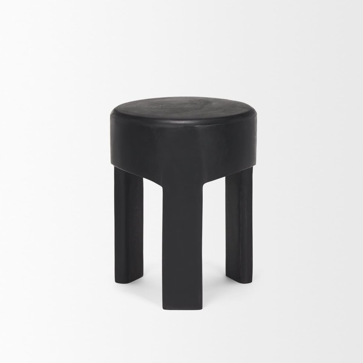 Riya Stool Black Wood - ottoman-and-poufs