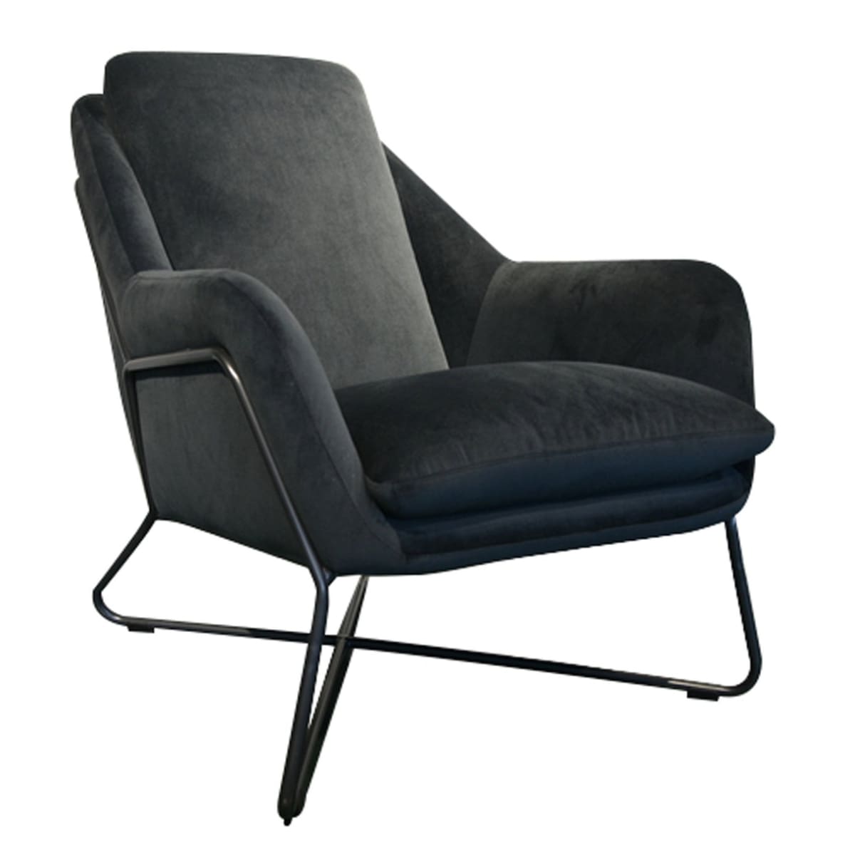 Romeo Lounge Chair - Dark Grey Velvet - lh-import-accent-club-chairs