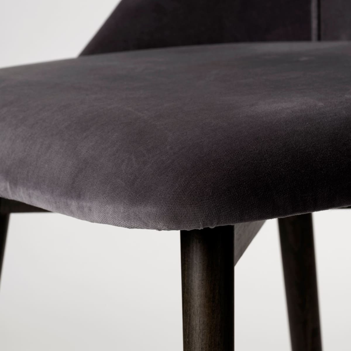 Ronald Dining Chair Gray Velvet | Black Wood (Side Chair) - dining-chairs