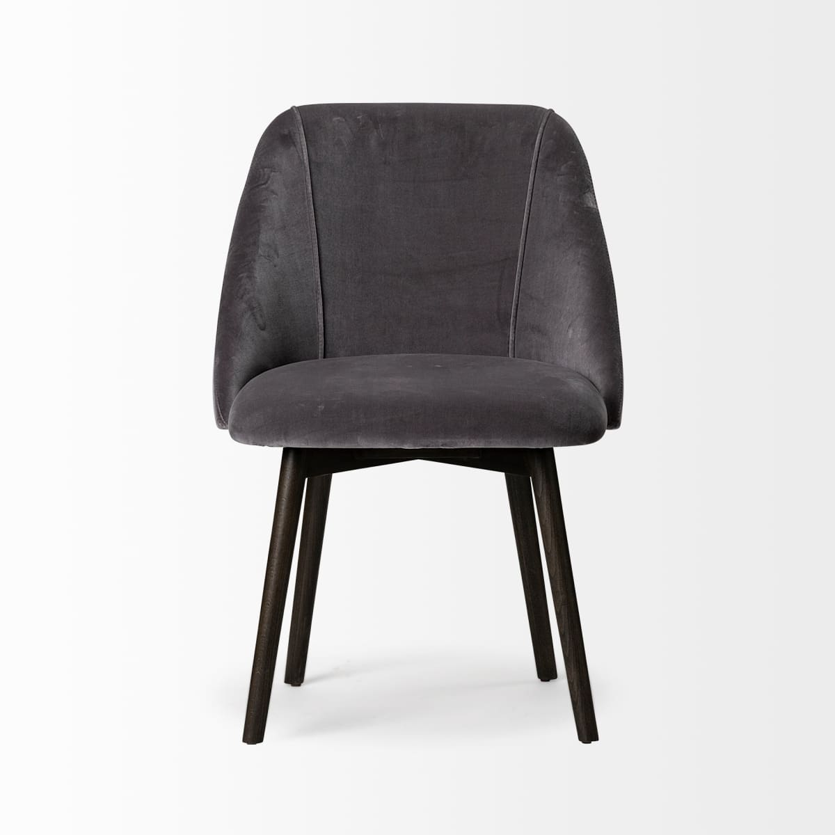 Ronald Dining Chair Gray Velvet | Black Wood (Side Chair) - dining-chairs